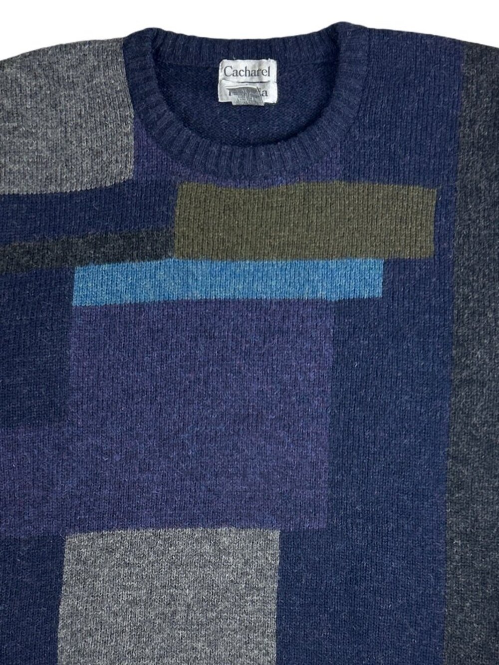 Vintage Cacharel Pure Virgin Wool Intarsia Knit Sweater - Picture 5 of 9